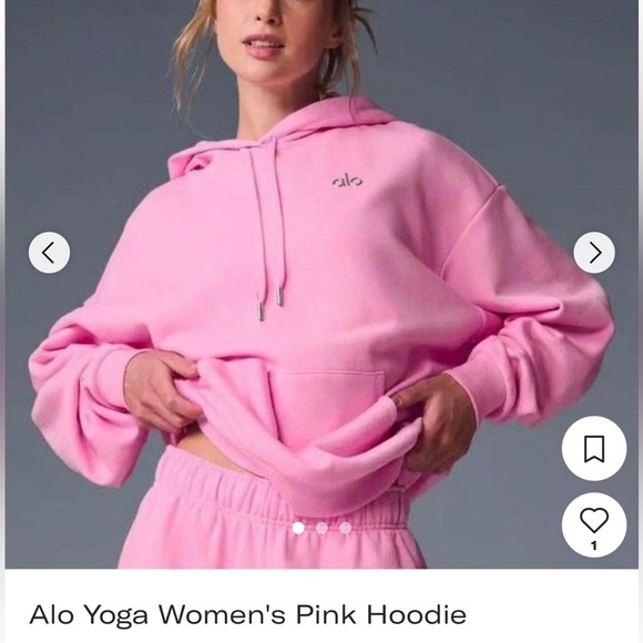 ALO Yoga Women's Pink Hoodie - Picture 1 of 8